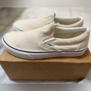Cream slip on Vans